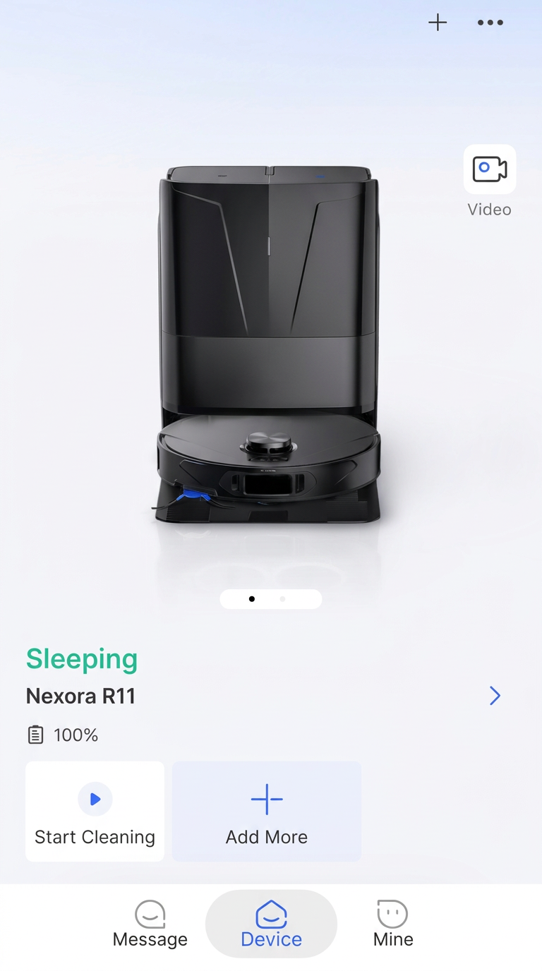 NEXORA Home app interface